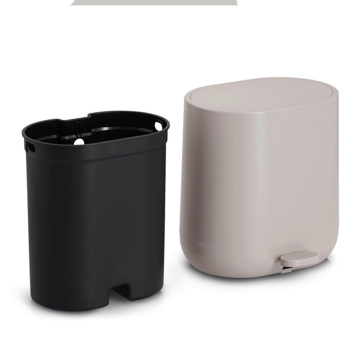 TRETEIMER 6 l  Kunststoff  - Greige, Basics, Kunststoff (26/22,5/26,5cm) - Zeller Present