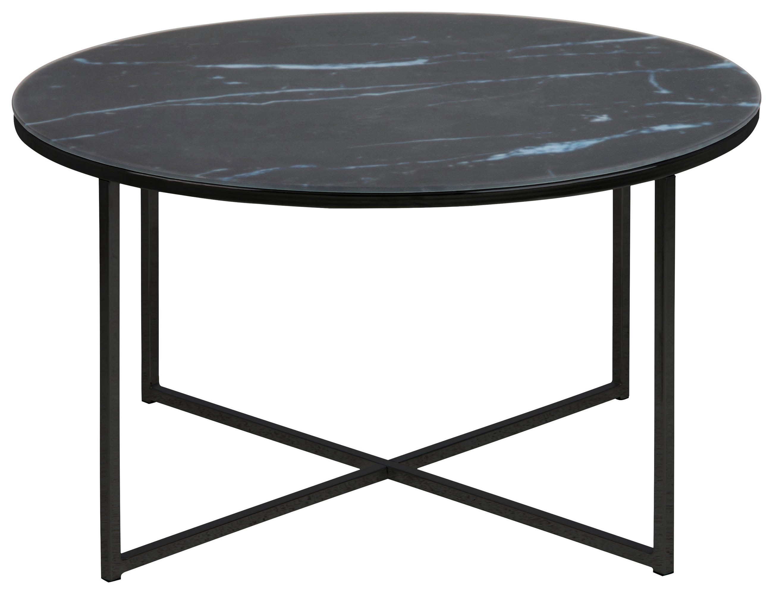 KLUB STOČIĆ crna, bela - bela/crna, Trendi, staklo/metal (80/80/45cm) - Carryhome