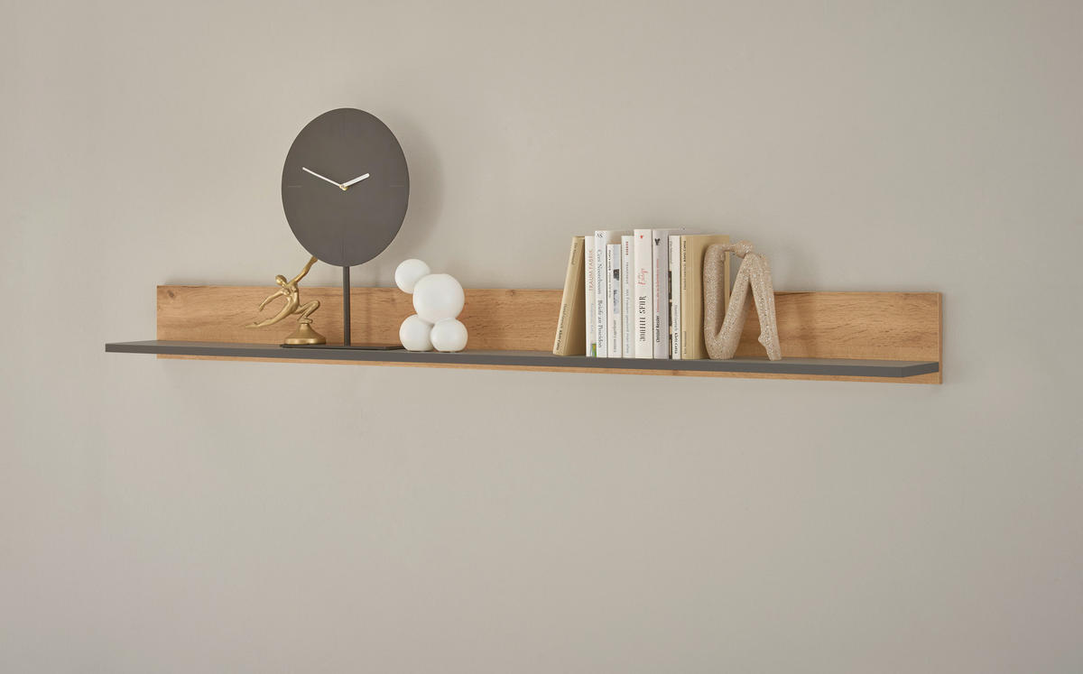WANDBOARD Holzwerkstoff Anthrazit, Eichefarben  - Eichefarben/Anthrazit, Design, Holzwerkstoff (170/15/17cm) - Modante