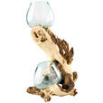 VASE 40 cm  - Klar/Ecru, Natur, Glas/Holz (25/40/23cm) - Ambia Home