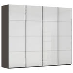 SCHWEBETÜRENSCHRANK 271/223/68 cm 4-türig Graphitfarben, Weiß  - Chromfarben/Graphitfarben, Design, Glas/Holzwerkstoff (271/223/68cm) - Novel