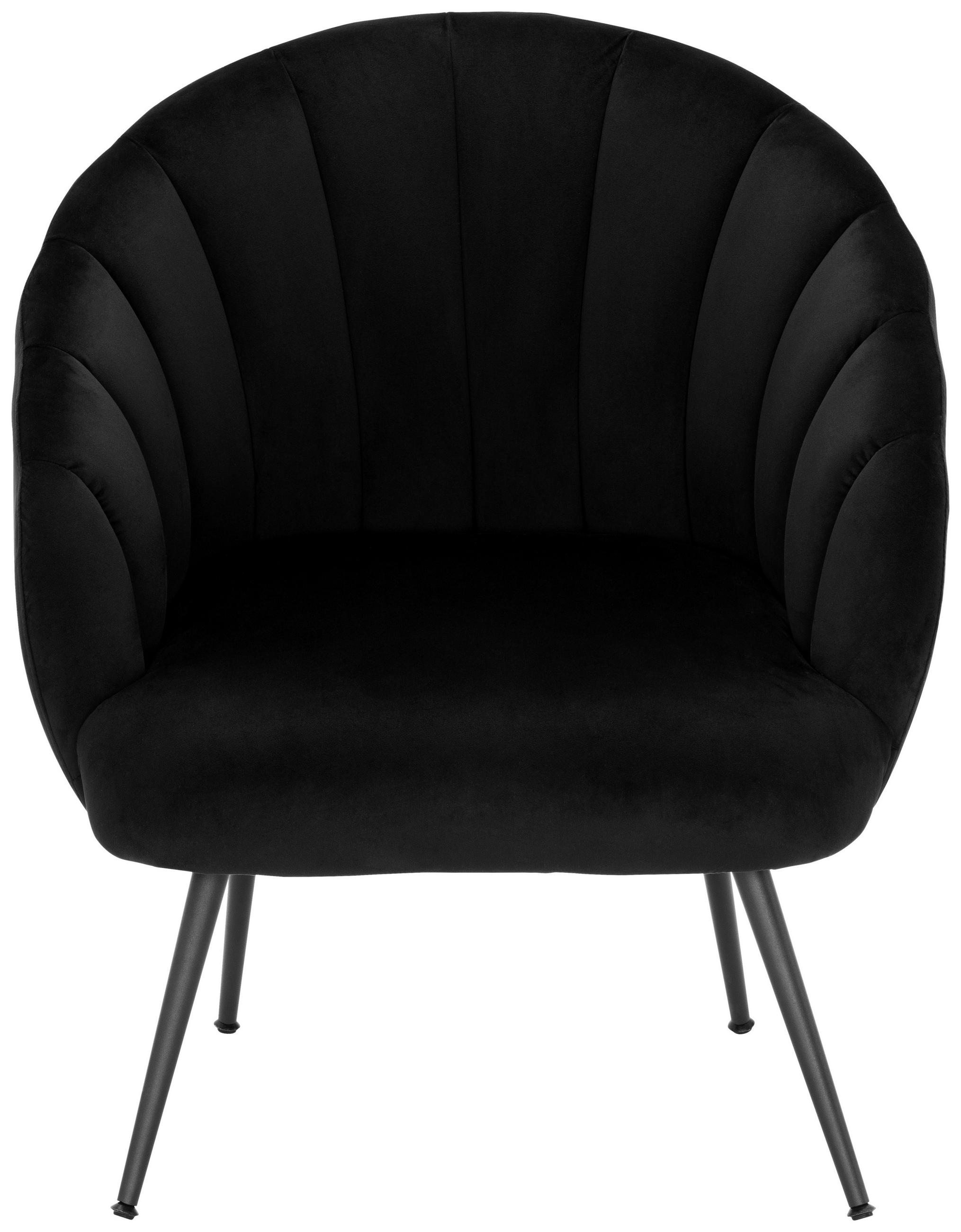 COCKTAILSESSEL Samt Schwarz    - Blau/Schwarz, MODERN, Textil/Metall (67/80/78cm) - Livetastic