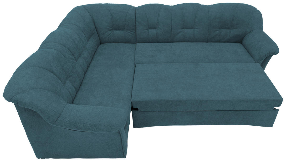 ECKSCHLAFSOFA in Mikrofaser Petrol  - Petrol/Schwarz, KONVENTIONELL, Kunststoff/Textil (192/243cm) - MID.YOU