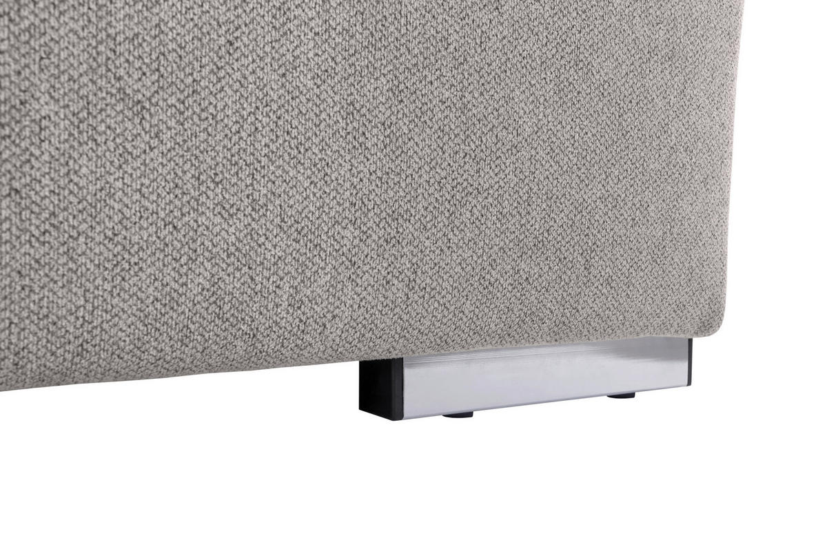 WOHNLANDSCHAFT in Hellgrau  - Hellgrau/Grau, Design, Textil/Metall (215/328/173cm) - MID.YOU