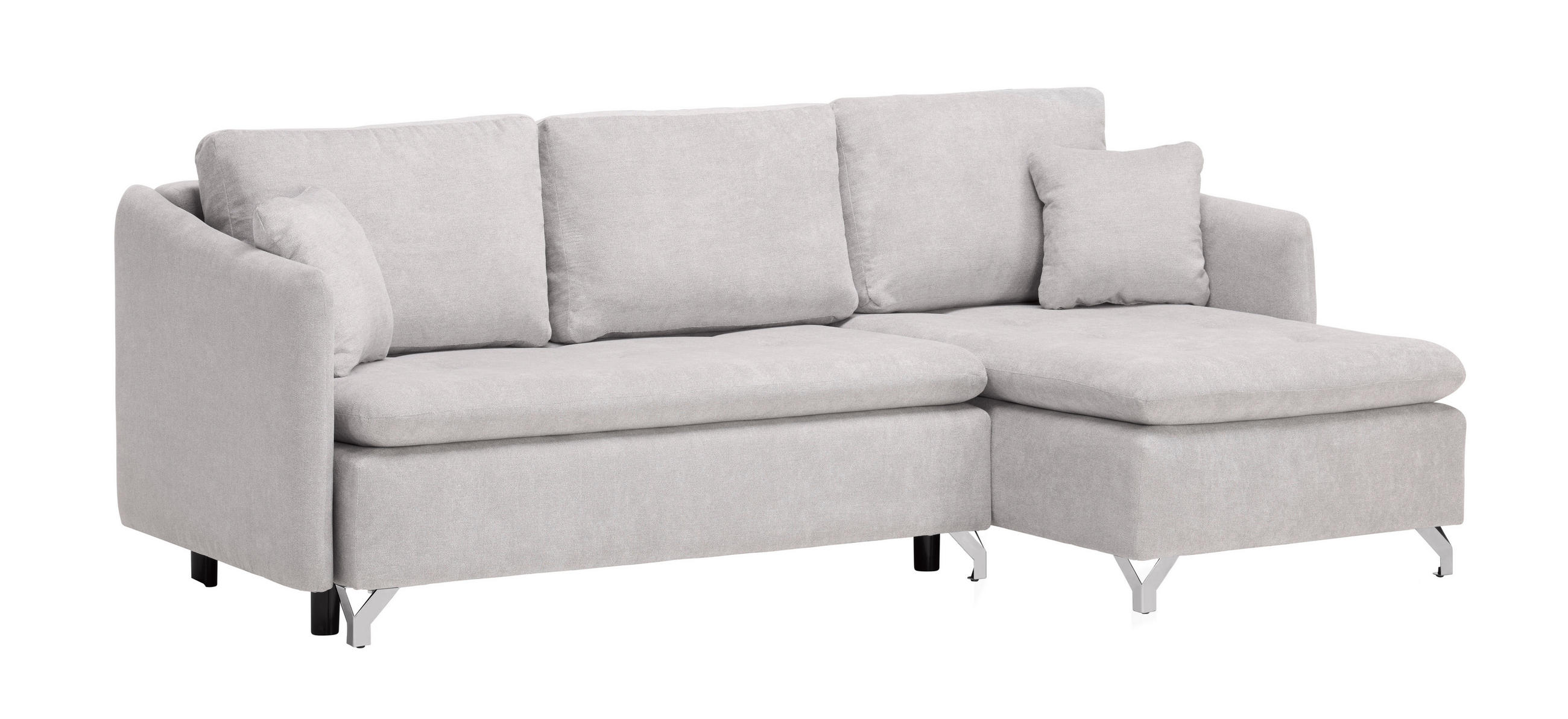 WOHNLANDSCHAFT in Struktur Grau - Silberfarben/Grau, Design, Textil/Metall (223/146cm) - Ti`me