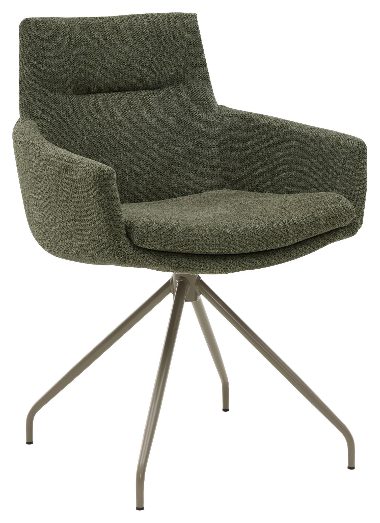 ARMLEHNSTUHL  Sitzfläche 360° drehbar, Gestellauswahl, Stoff-/Lederauswahl Cord  Dunkelgrün  - Dunkelgrün/Silberfarben, Design, Textil/Metall (61/85/64cm) - Musterring