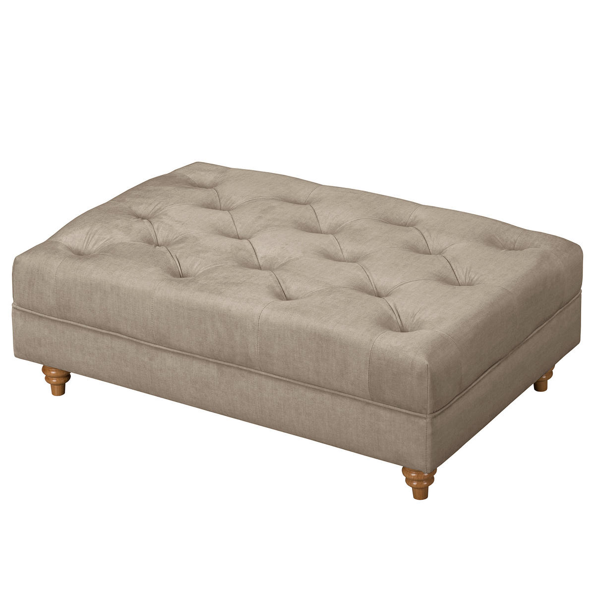 HOCKER in Textil Taupe  - Taupe/Braun, Design, Holz/Textil (96/35/62cm) - P & B