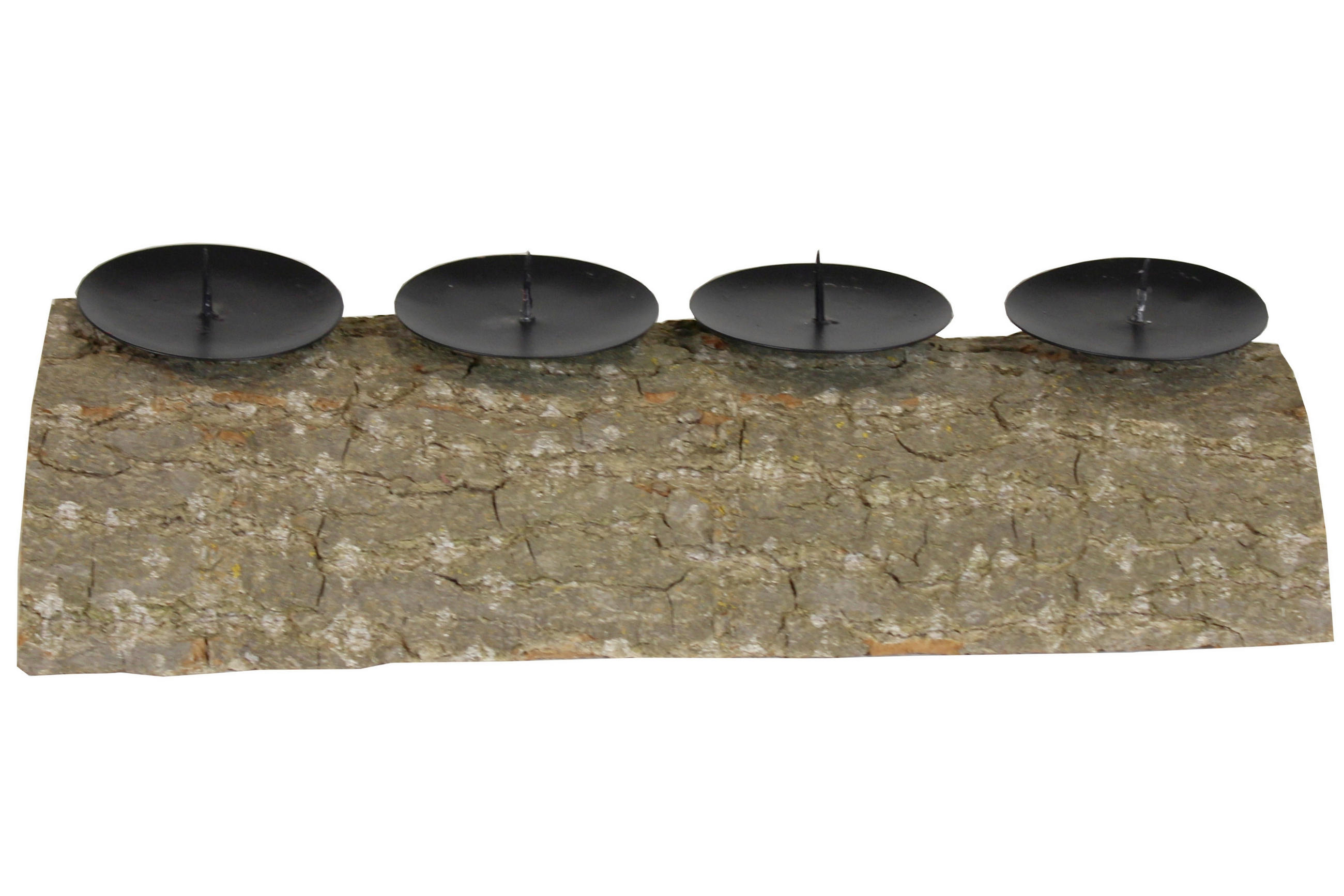 KERZENHALTER - Schwarz, Natur, Holz/Metall (39/17/6cm) - X-Mas