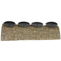 KERZENHALTER - Schwarz, Natur, Holz/Metall (39/17/6cm) - X-Mas