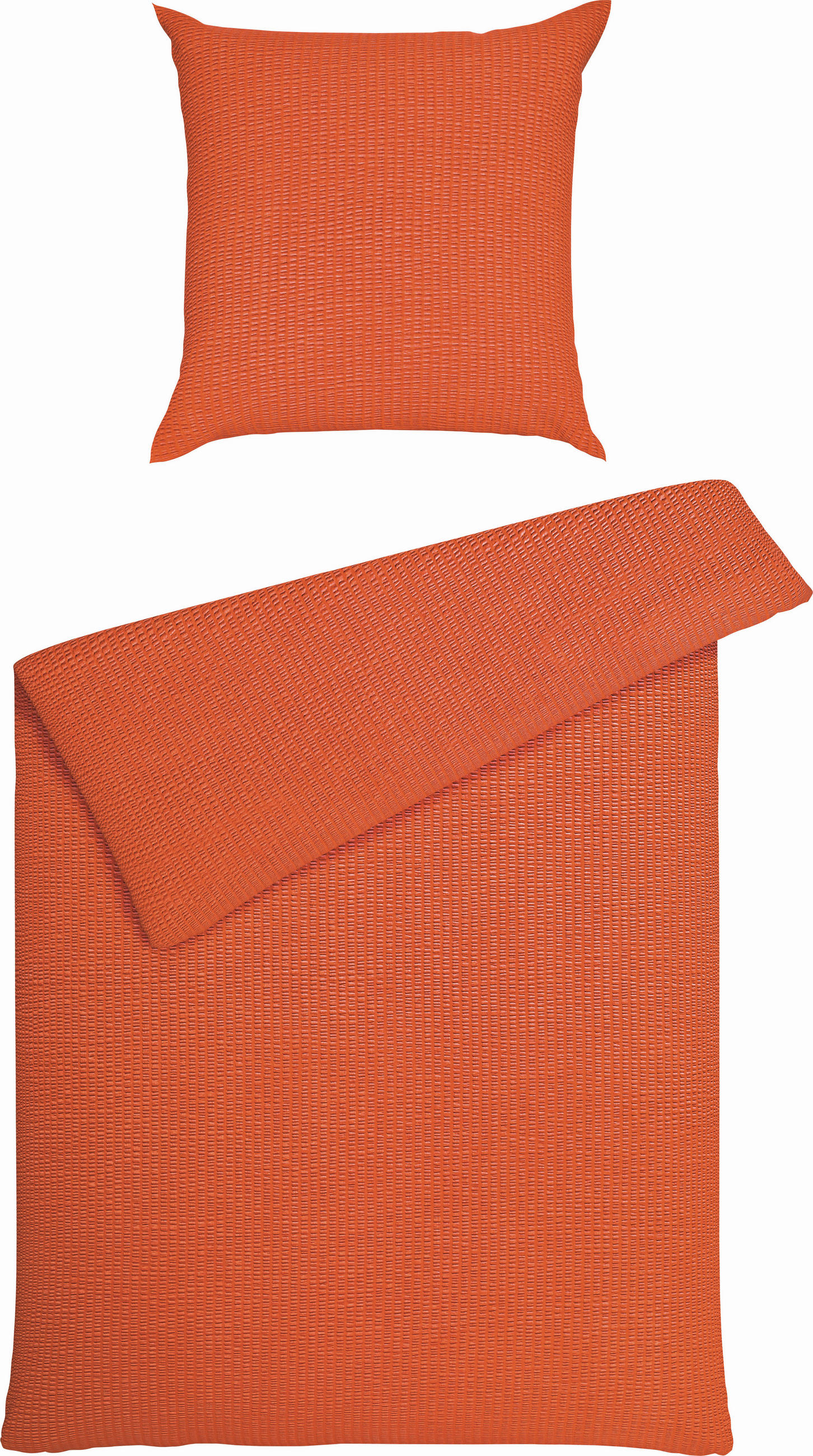 BETTWÄSCHE Seersucker 135/200 cm  - Orange, Basics, Textil (135/200cm) - Janine