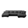 WOHNLANDSCHAFT in Mikrofaser Anthrazit  - Chromfarben/Dunkelgrau, Modern, Textil/Metall (184/345/228cm) - MID.YOU