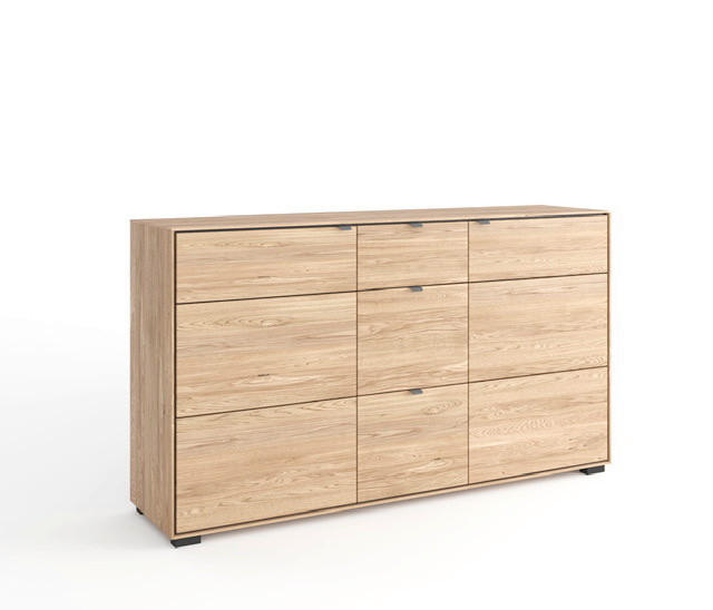 SIDEBOARD 163/83/40,6 cm  in Eichefarben  - Dunkelgrau/Eichefarben, Design, Holz/Holzwerkstoff (163/83/40,6cm) - Livetastic