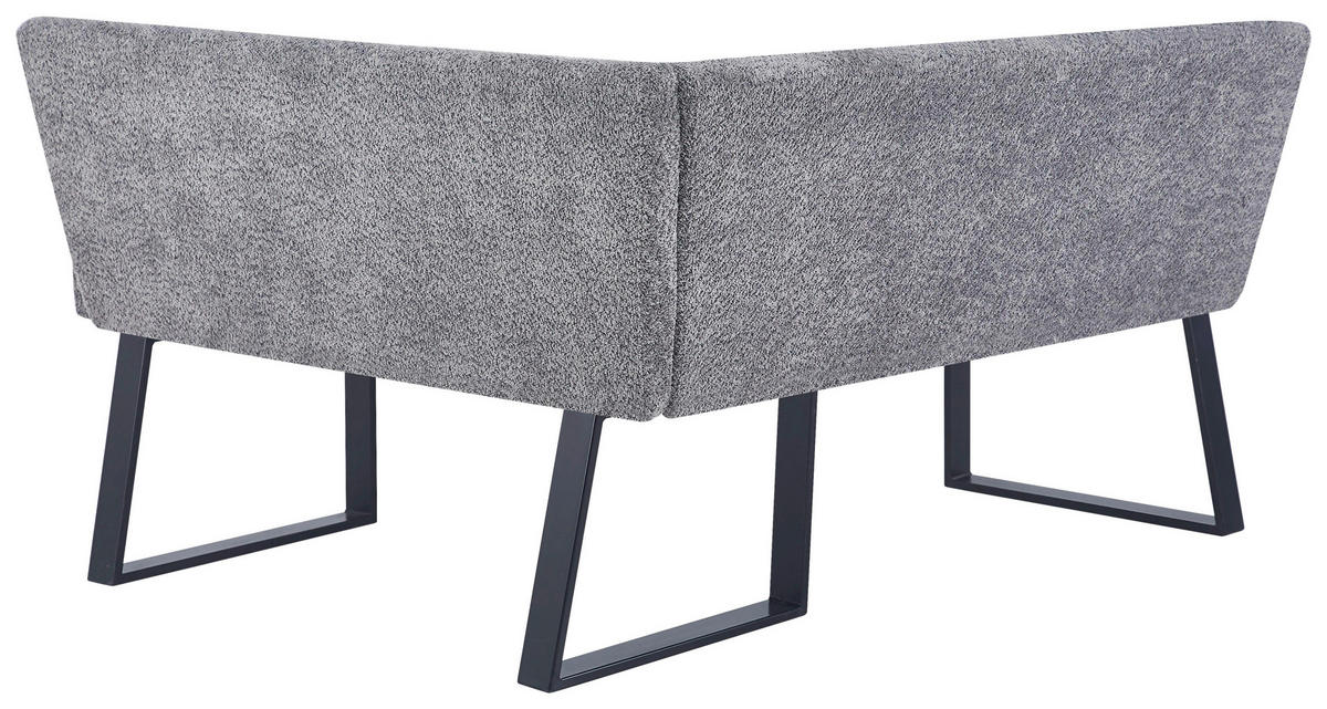 ECKBANK 160/130 cm Leinenoptik Grau   - Schwarz/Grau, KONVENTIONELL, Textil/Metall (160/130cm) - MID.YOU