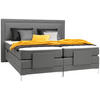 BOXSPRINGBETT 180/200 cm  in Grau  - Alufarben/Grau, Design, Textil/Metall (180/200cm) - Welnova