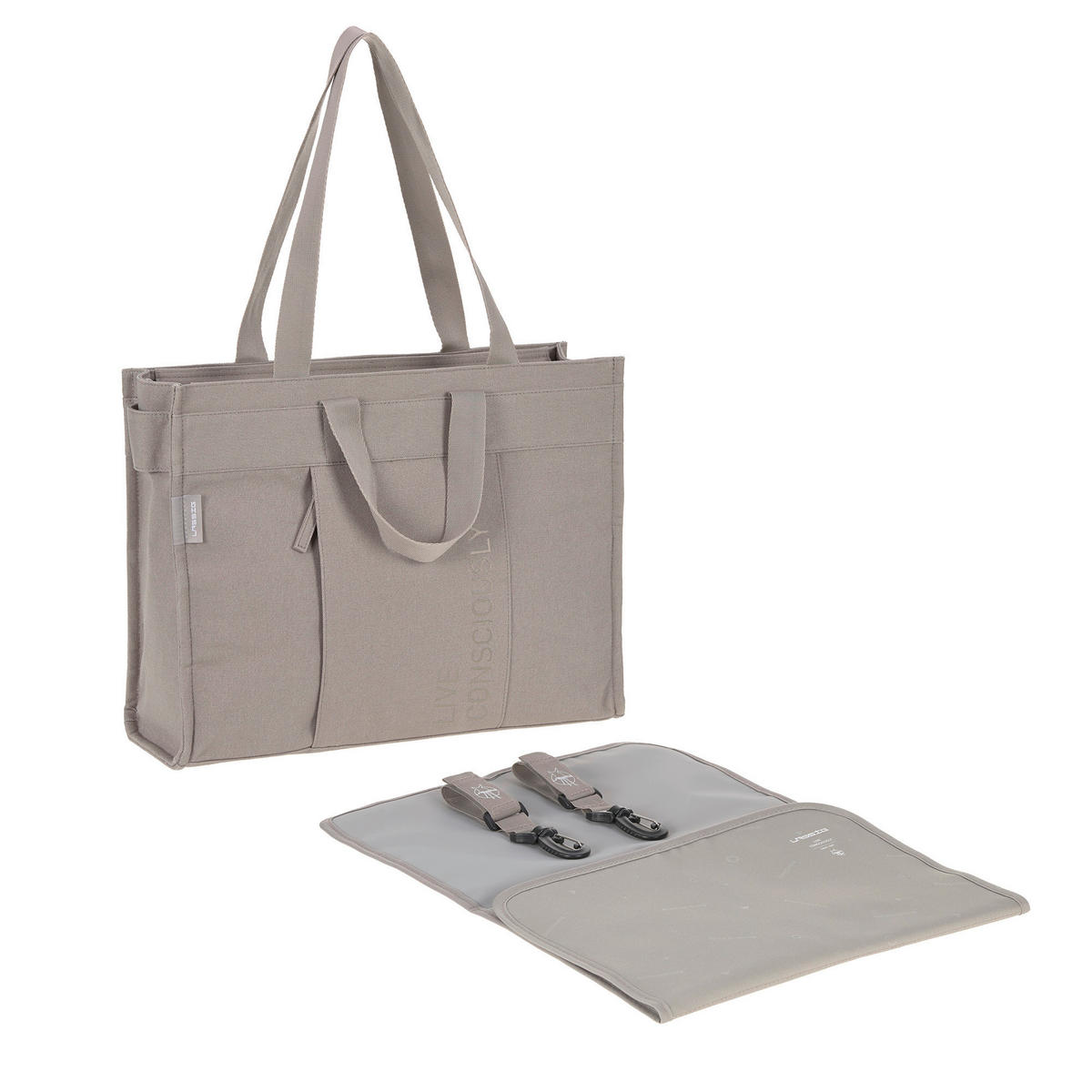 WICKELTASCHE  - Taupe, Basics, Textil (43/13/32cm) - Lässig