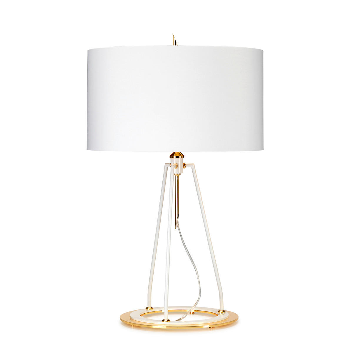 TISCHLEUCHTE Elstead Ferrara 45/73.7 cm   - Goldfarben/Weiß, KONVENTIONELL, Textil/Metall (45/73.7cm) - Elstead Lighting