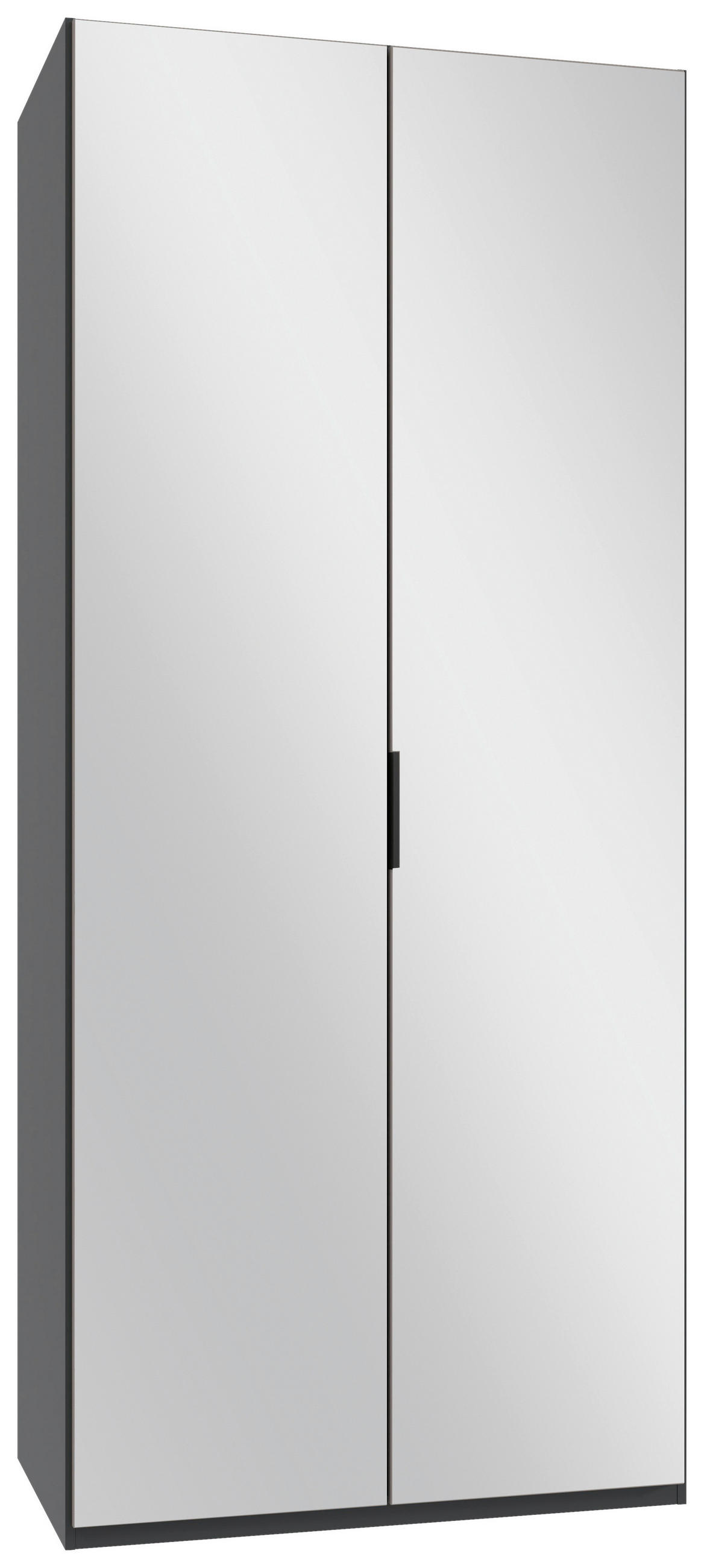 FALTTÜRENSCHRANK Graphitfarben, Grau, Sahara  - Schwarz/Graphitfarben, Design, Glas/Holzwerkstoff (100/236/58cm) - Boxxx