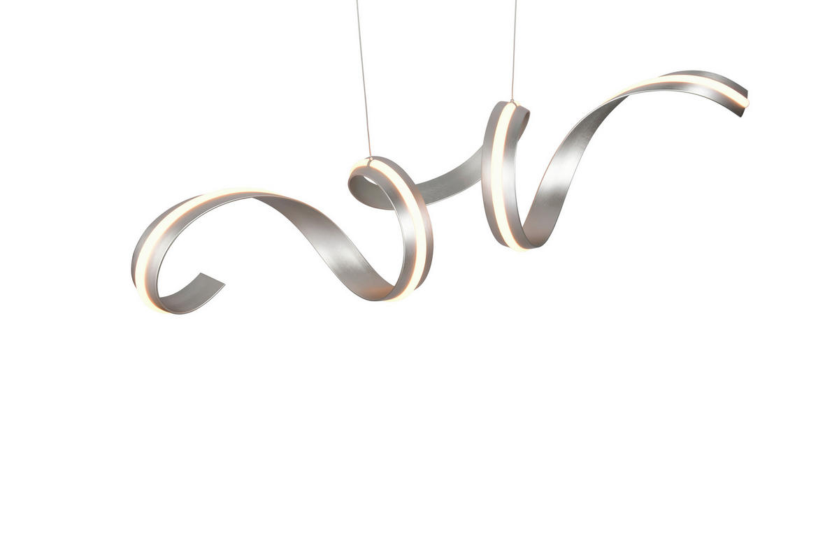 LED-HÄNGELEUCHTE CISENNA 160/300/46 cm   - Weiß/Nickelfarben, Design, Kunststoff/Metall (160/300/46cm) - Cinque