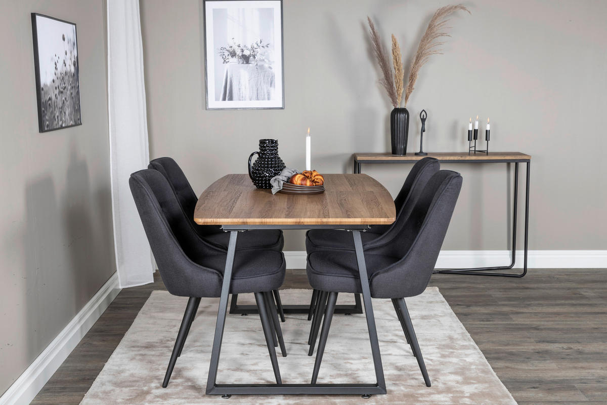 MATBORD i trä, metall 160-200/85/75 cm   - brun/svart, Design, metall/trä (160-200/85/75cm) - Livetastic