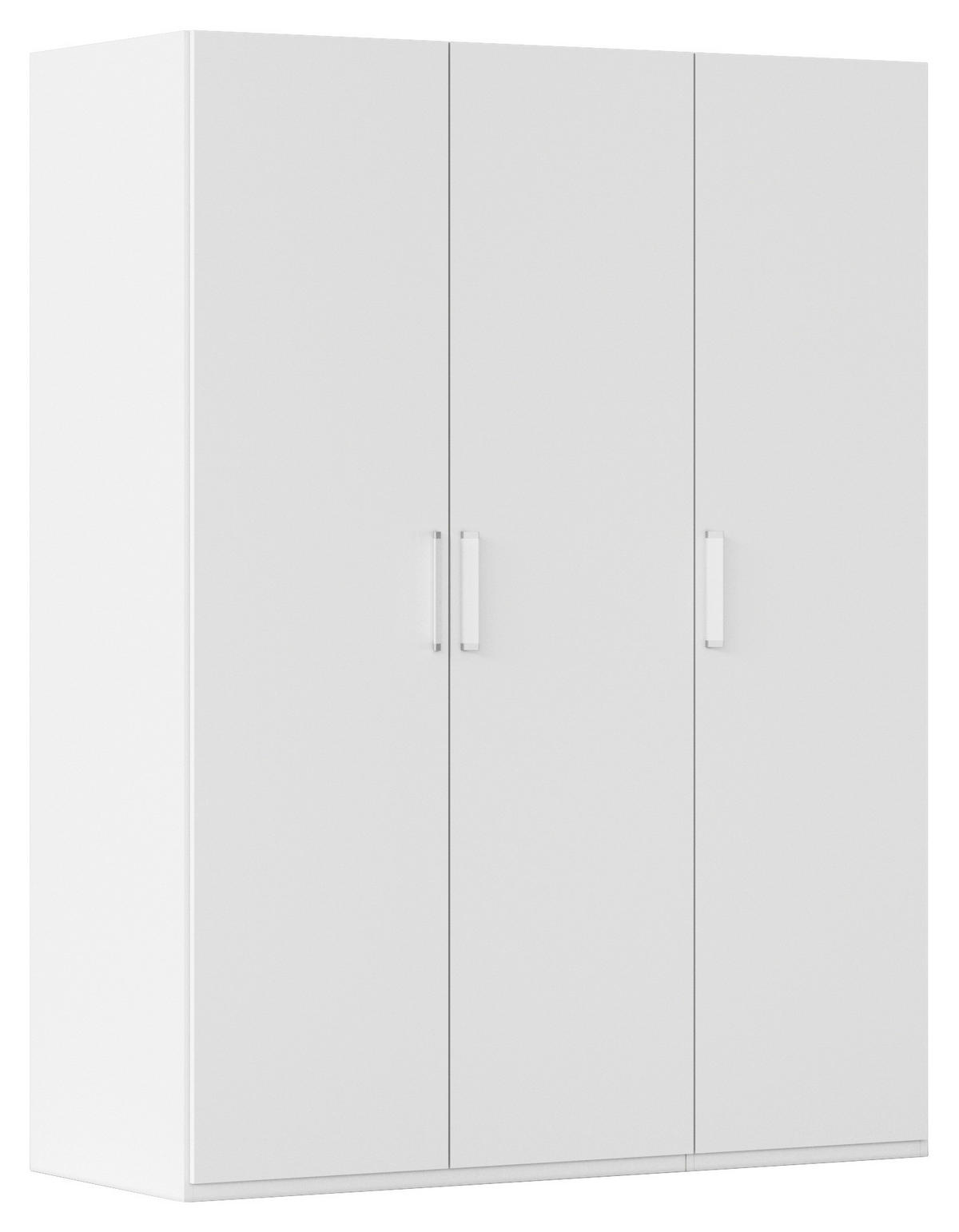 DREHTÜRENSCHRANK in Weiss  - Weiss/Silberfarben, Design, Holzwerkstoff/Kunststoff (151/197/60cm) - Novel