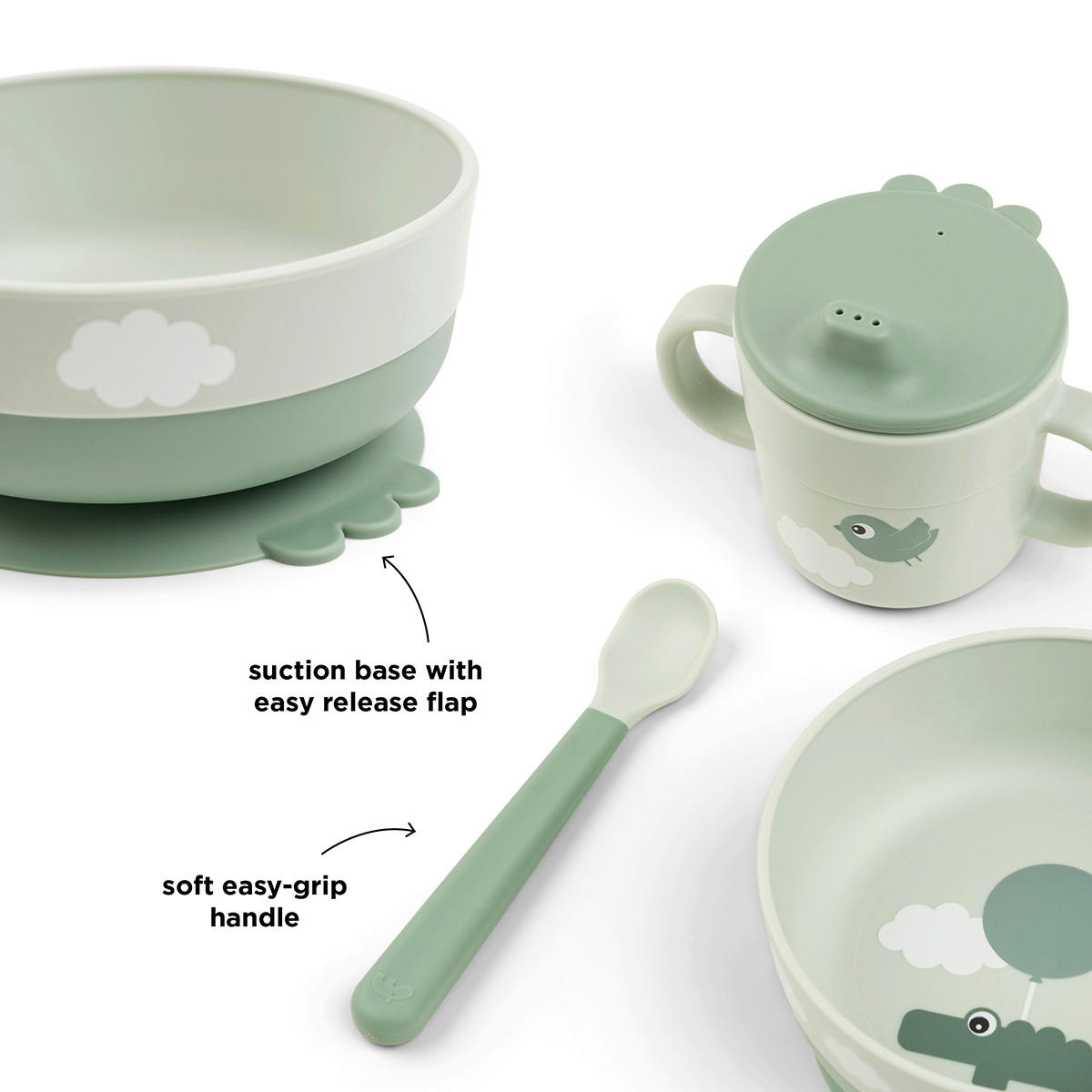 KINDERGESCHIRRSET 3-teilig  - Hellgrün, Basics, Kunststoff (26/14,50/10,50cm) - done by deer