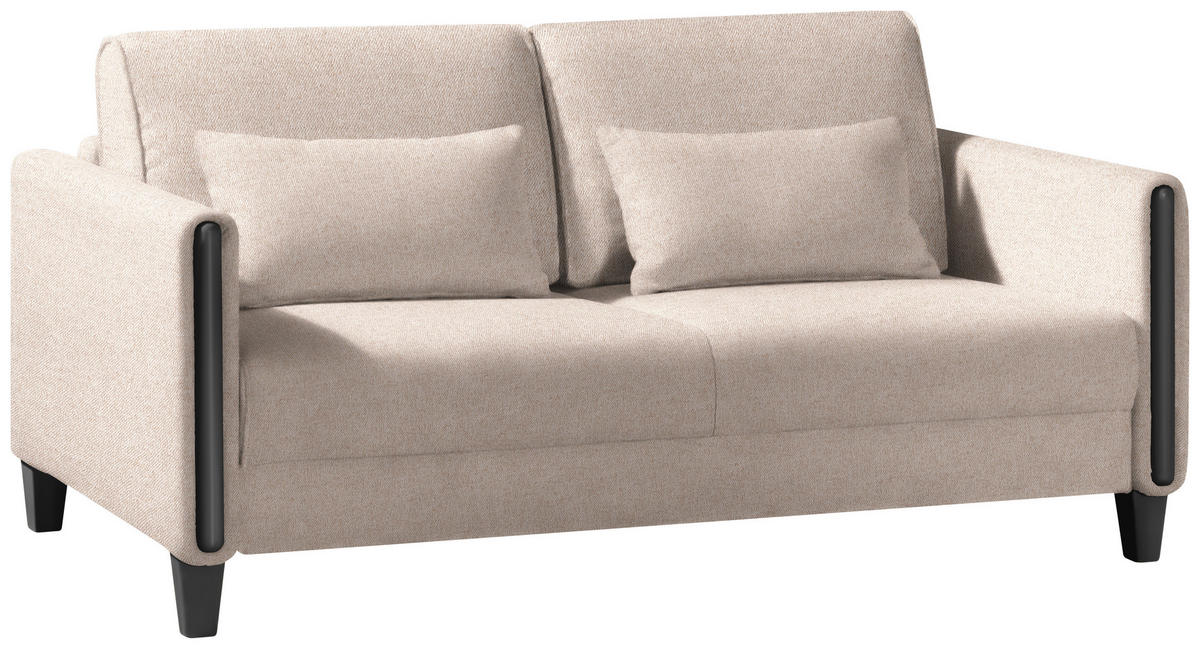 SCHLAFSOFA in Holz, Textil Schwarz, Beige  - Beige/Schwarz, Design, Holz/Textil (174/88/104cm) - Niels Andersson