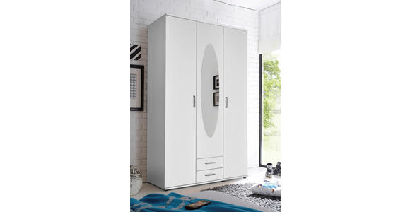KLEIDERSCHRANK  in Weiß  - Alufarben/Weiß, KONVENTIONELL, Glas/Holzwerkstoff (120/195/55cm) - Carryhome