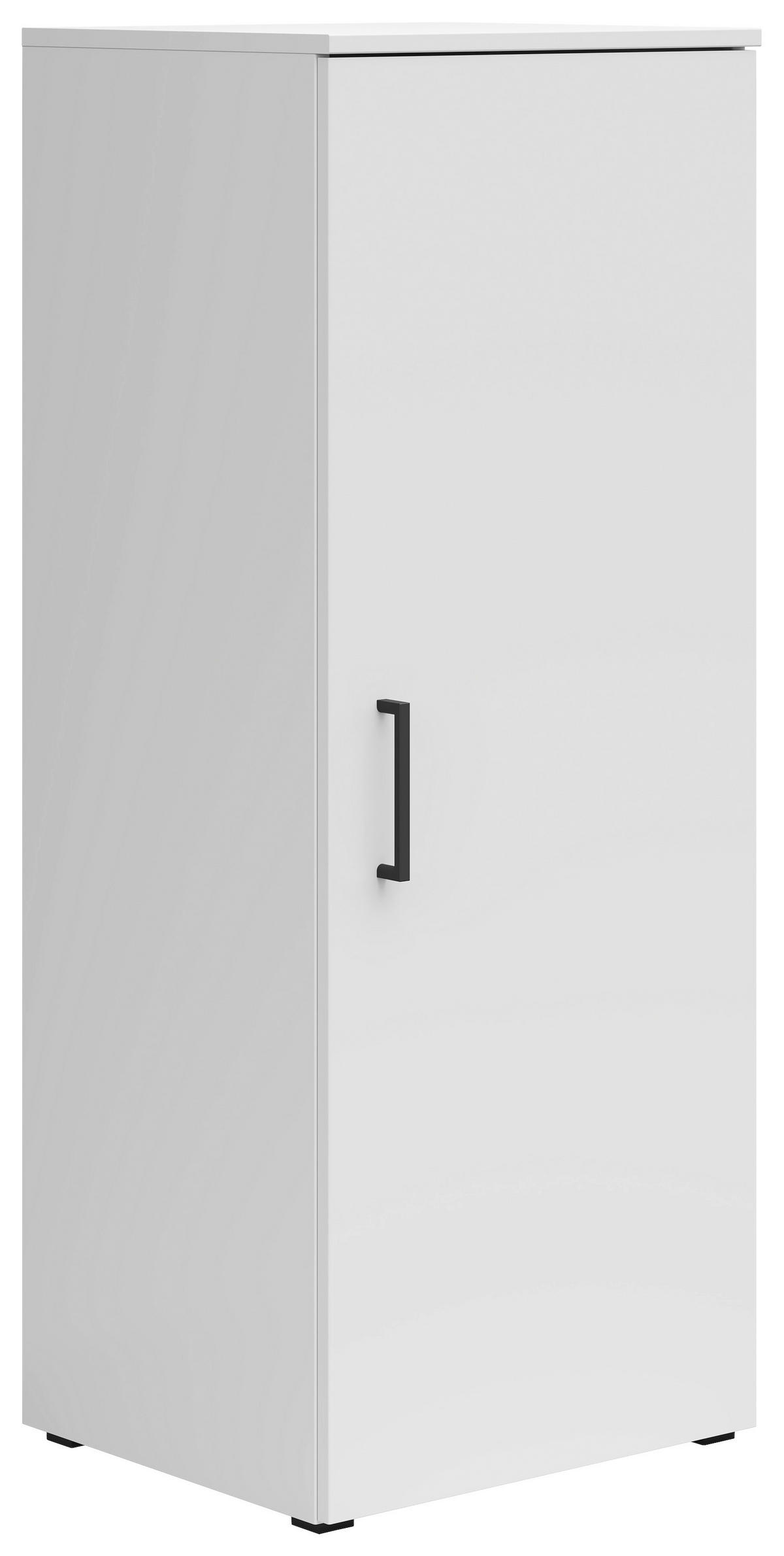 KOMODA, bílá, 45/115/40 cm - bílá/černá, Moderní, kompozitní dřevo/plast (45/115/40cm) - Carryhome