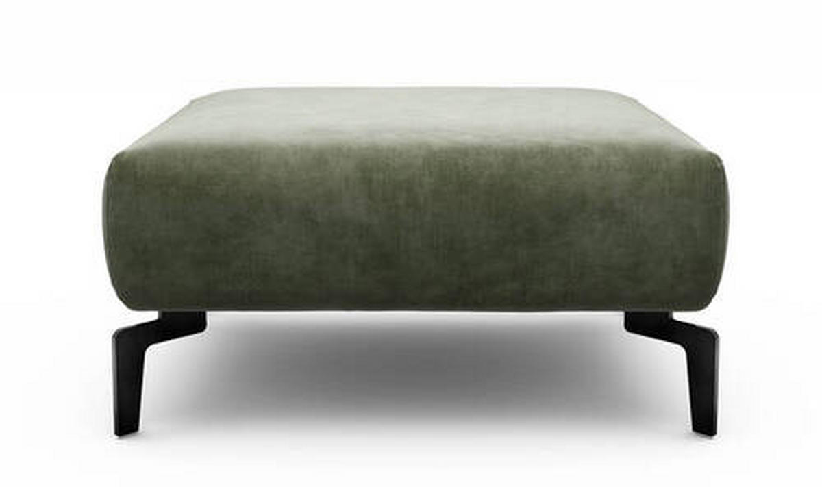 HOCKER in Textil Waldgrün  - Waldgrün/Schwarz, Design, Textil/Metall (90/70/46cm) - SENSOO