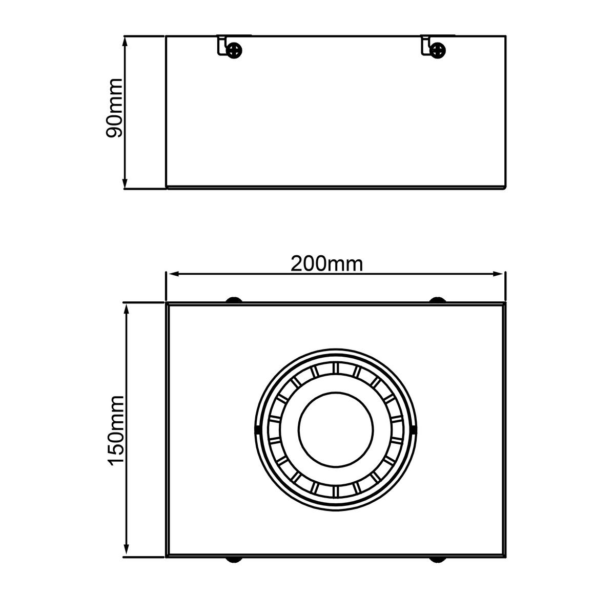 LED-DECKENLEUCHTE 20/9/15 cm   - Schwarz, KONVENTIONELL, Metall (20/9/15cm) - Brilliant