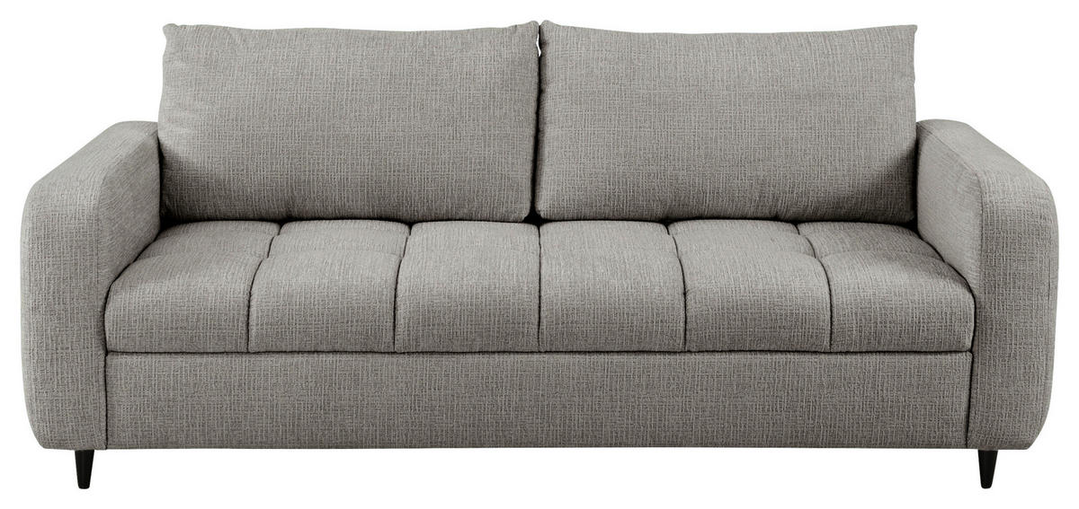 2,5-SITZER Flachgewebe Dunkelgrau  - Dunkelgrau/Schwarz, Design, Holz/Textil (209/88/101cm) - Lomoco