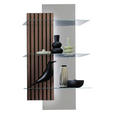 WANDREGAL 60/108/28 cm - Greige/Nussbaumfarben, Design, Glas/Holz (60/108/28cm) - Moderano