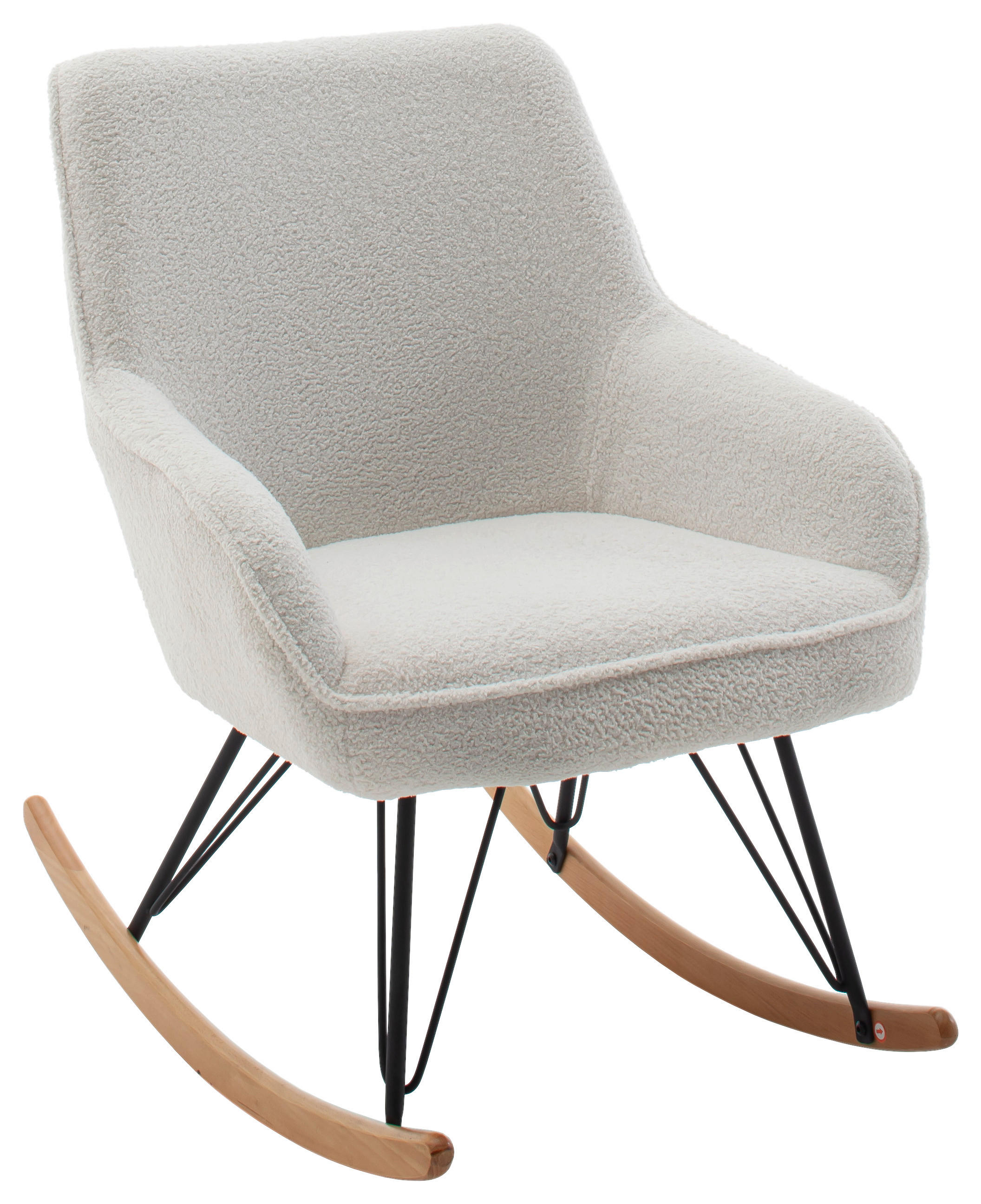 SCHAUKELSESSEL Teddystoff - Eichefarben/Schwarz, Design, Holz/Textil (68/90/77cm) - Carryhome
