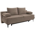 BOXSPRINGSOFA Webstoff Hellbraun  - Hellbraun/Schwarz, KONVENTIONELL, Textil/Metall (204/93/100cm) - Novel