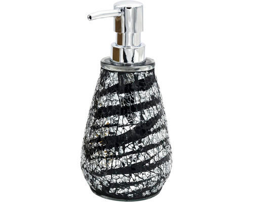 DÁVKOVAČ MYDLA čierna, biela - čierna/biela, Basics, sklo (8,6/19/8,6cm) - Sadena
