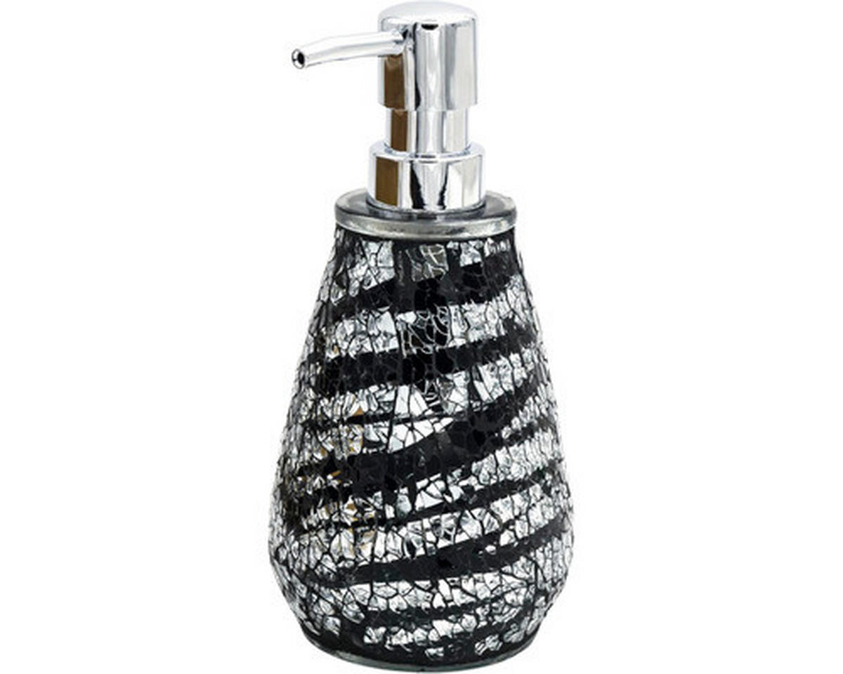 DÁVKOVAČ MYDLA čierna, biela - čierna/biela, Basics, sklo (8,6/19/8,6cm) - Sadena