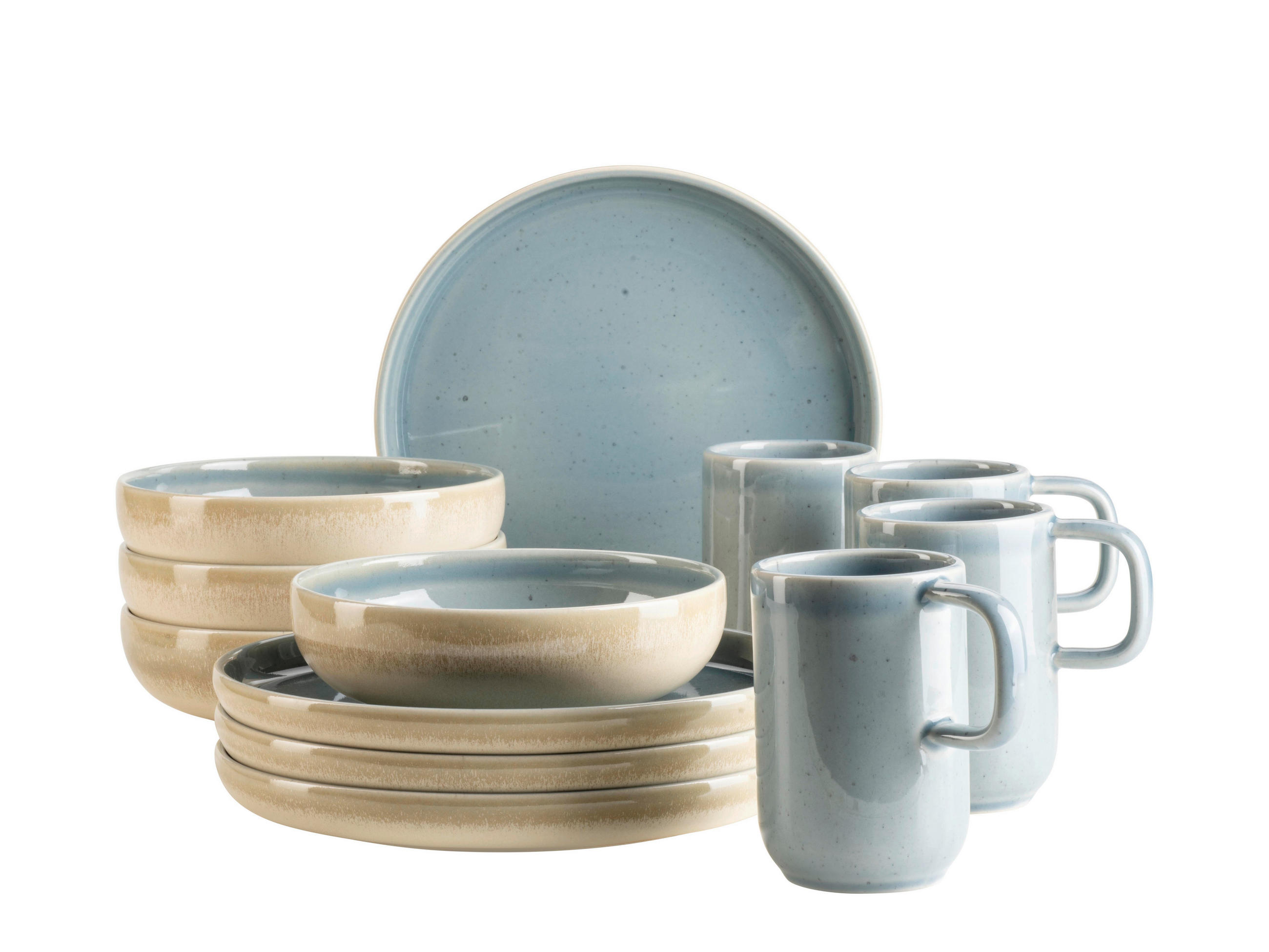 FRÜHSTÜCKSSERVICE Pastellblau 12-teilig CANDY  - Pastellblau, Basics, Keramik - Mäser