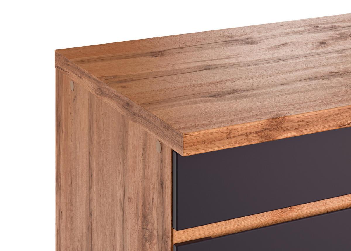 KÜCHENBLOCK 330 cm   in Grau, Eiche Wotan  - Eiche Wotan/Grau, Design, Holzwerkstoff (330cm) - Held