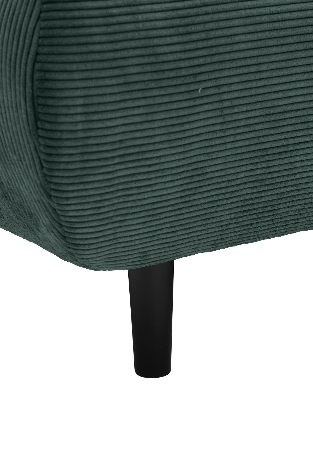 ECKSOFA Ottomane rechts, Eckteil  Grün Feincord  - Schwarz/Grün, Design, Holz/Textil (288/215cm) - Pure Home Lifestyle