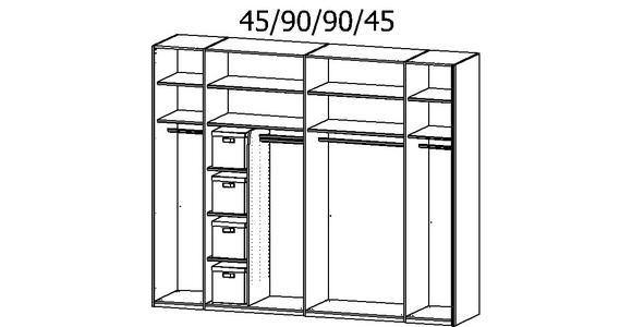 SCHWEBETÜRENSCHRANK 271/223/68 cm 2-türig Graphitfarben  - Graphitfarben, Design, Glas/Holzwerkstoff (271/223/68cm) - Xora