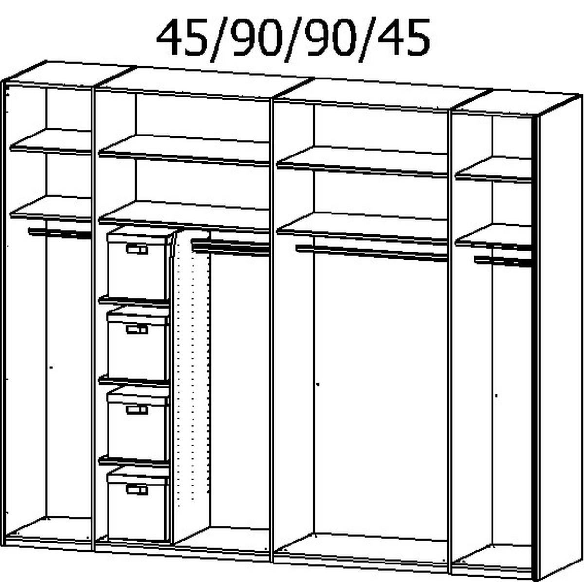 SCHWEBETÜRENSCHRANK in Graphitfarben  - Graphitfarben, Design, Glas/Holzwerkstoff (271/223/68cm) - Xora