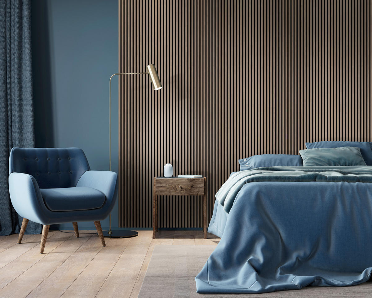 AKUSTIKPANEEL Walnuss furniert 57.25/1.9/267 cm  - Walnussfarben, KONVENTIONELL, Holzwerkstoff/Textil (57.25/1.9/267cm)
