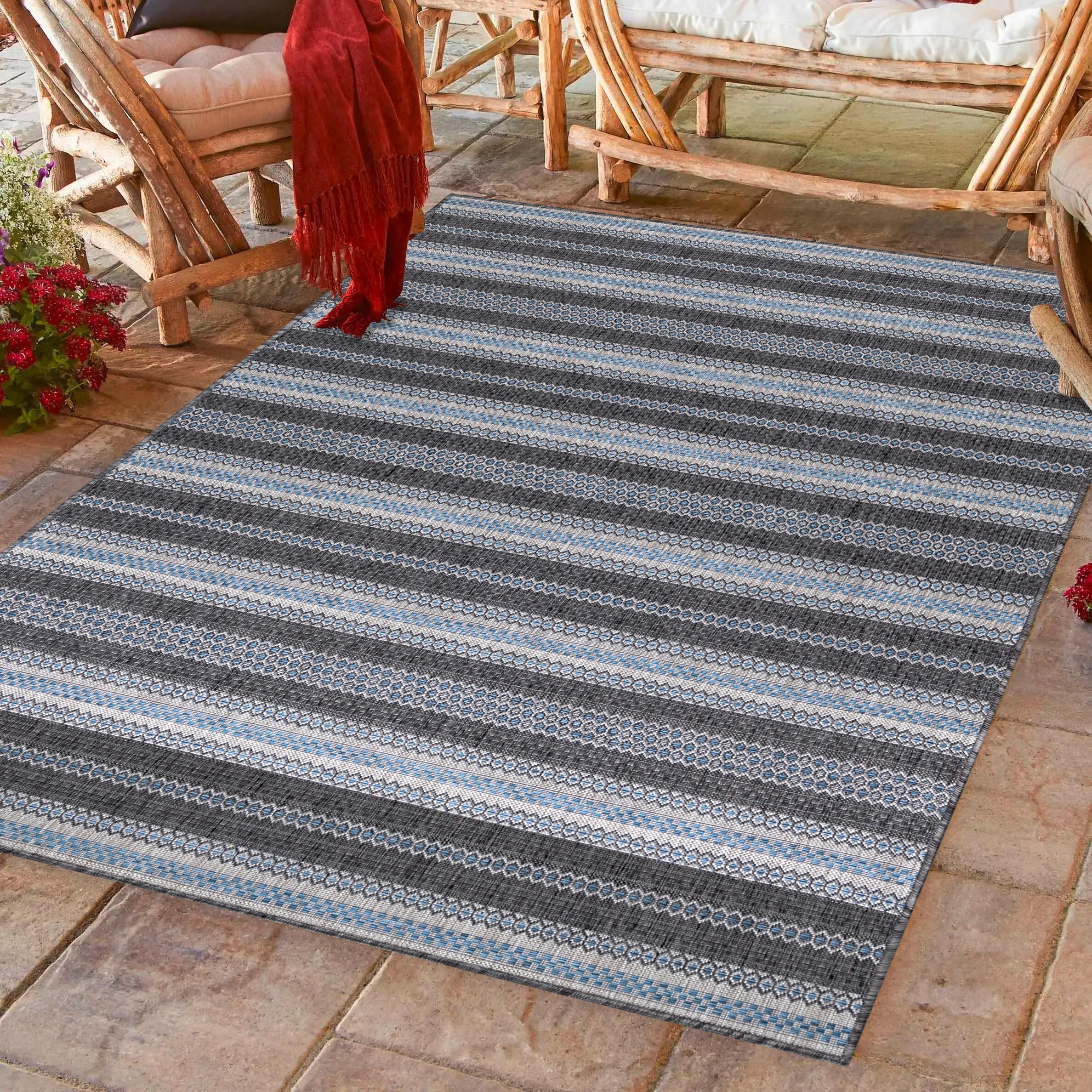 OUTDOORTEPPICH 140/200 cm Sunny Schwarz  - Schwarz, Design, Textil (140/200cm) - Novel