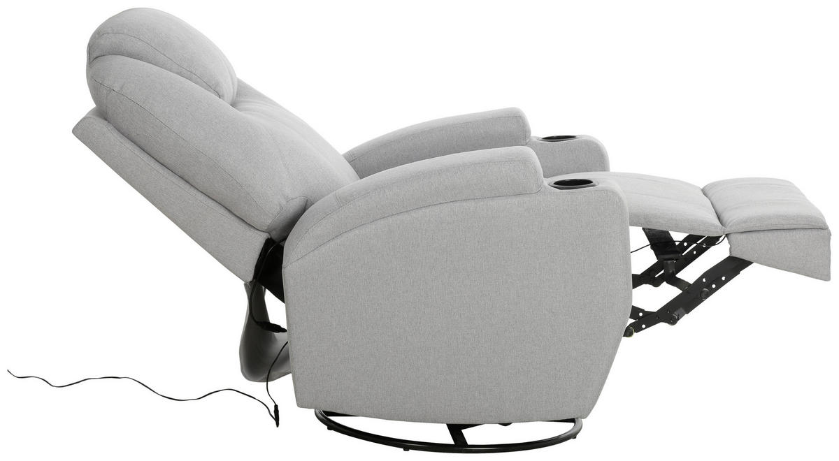 MASSAGESESSEL Mikrofaser Grau    - Schwarz/Grau, MODERN, Textil/Metall (86/110/96cm) - P & B