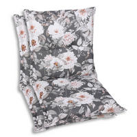 SESSELAUFLAGENSET in Anthrazit, Weiß Blume  - Anthrazit/Weiß, Basics, Textil (50/9/100cm)