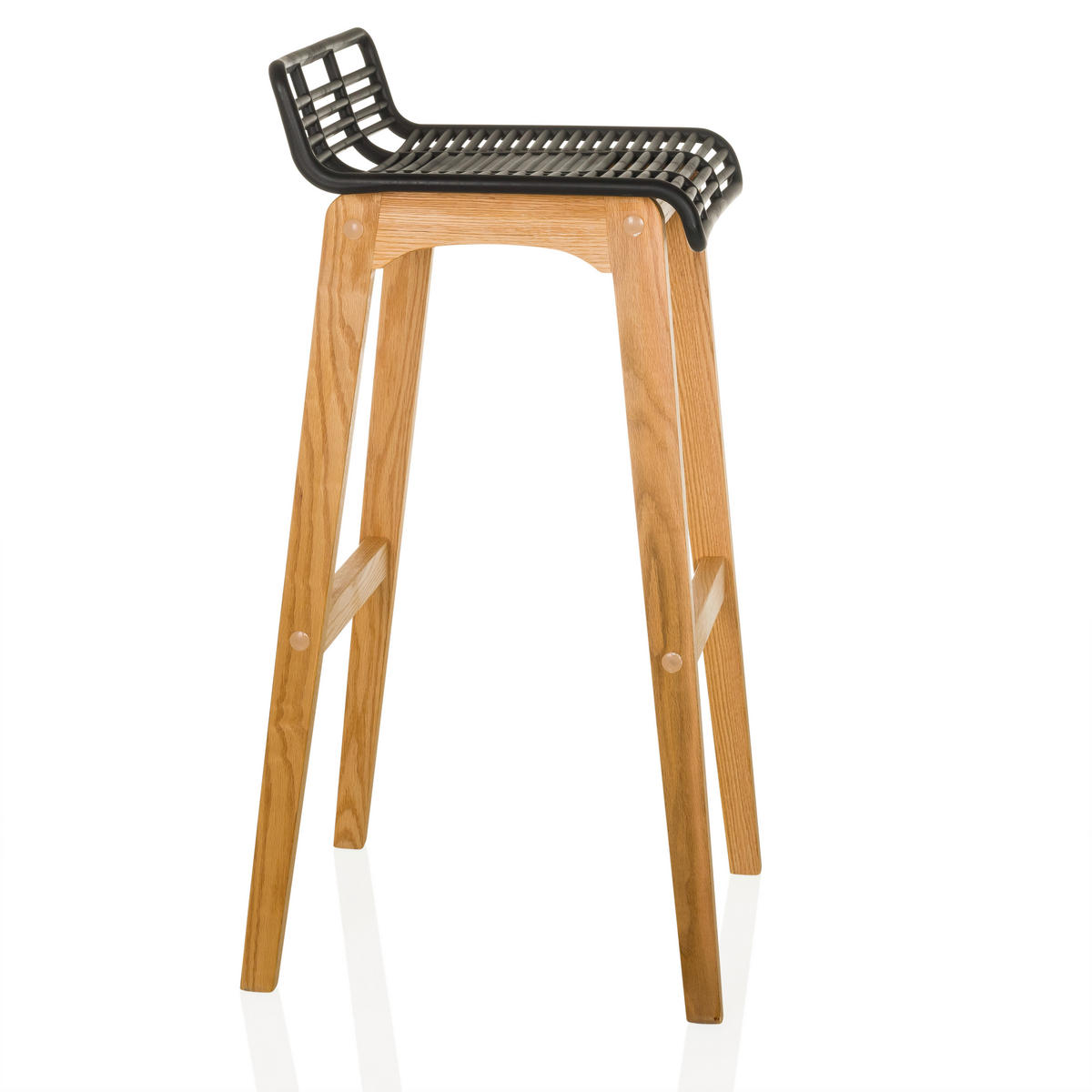 BARHOCKER in Kunststoff Schwarz, Eichefarben  - Eichefarben/Schwarz, MODERN, Holz/Kunststoff (40/88/46cm) - MID.YOU