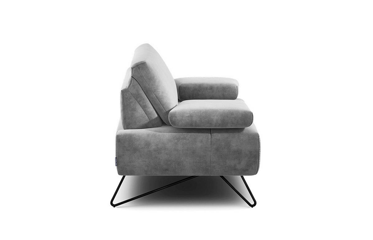 SESSEL Samt Hellgrau    - Hellgrau/Schwarz, Design, Textil/Metall (114-142/85/86-94cm) - SENSOO