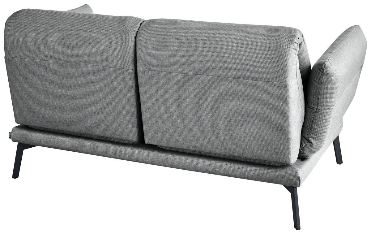 2-SITZER-SOFA Flachgewebe Grau  - Schwarz/Grau, Design, Textil/Metall (178-226/83-113/96-177cm) - Dieter Knoll