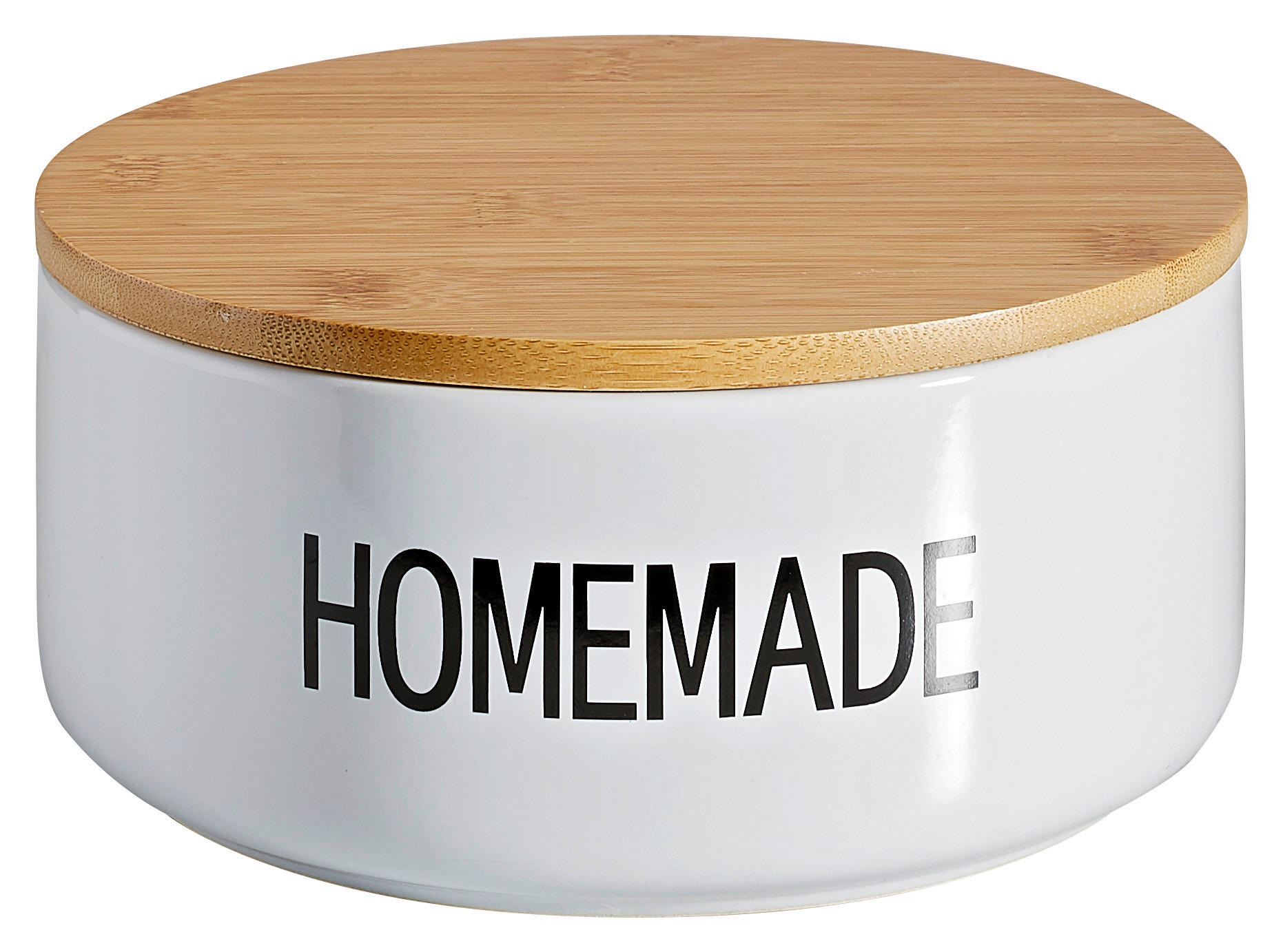 VORRATSDOSE 1,3 l  - Weiss/Schwarz, Lifestyle, Keramik/Holz (18/8cm) - Landscape