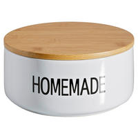 POSODA ZA SHRANJEVANJE        18/8 cm      - črna/bela, Trendi, les/keramika (18/8cm) - Landscape